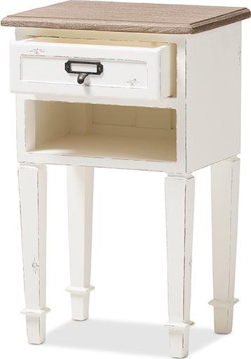Wholesale Interiors Nightstands & Side Tables - Dauphine 2 Drawer Nightstand White & Natural
