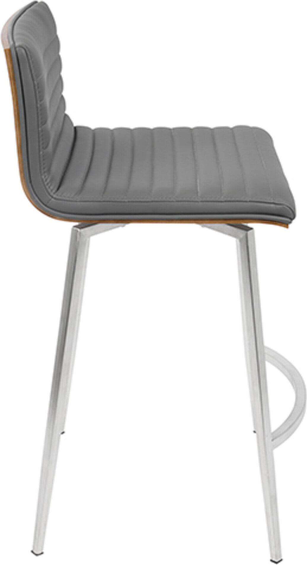 Lumisource Barstools - Mason Swivel Counter Stool Walnut & Gray (Set of 2)