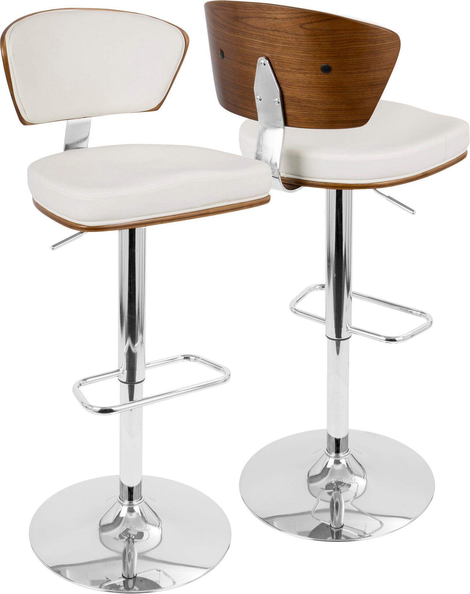 Lumisource Barstools - Ravinia Barstool Walnut & White