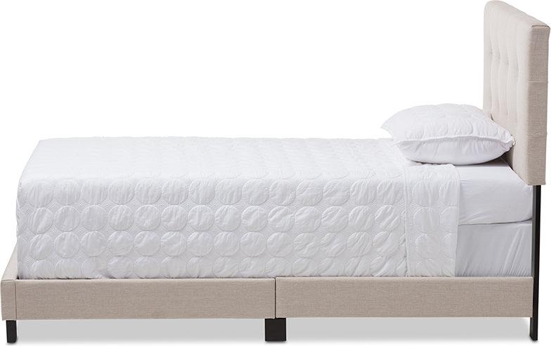 Wholesale Interiors Beds - Brookfield Modern And Contemporary Beige Fabric Twin Size Bed