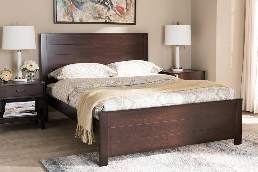Wholesale Interiors Beds - Catalina Modern Classic Mission Style Dark Brown-Finished Wood Full Platform Bed