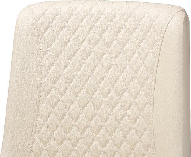 Wholesale Interiors Dining Chairs - Pernille Cream Faux Leather Upholstered Walnut Finished 4-Piece Wood Dining Chair Set Set