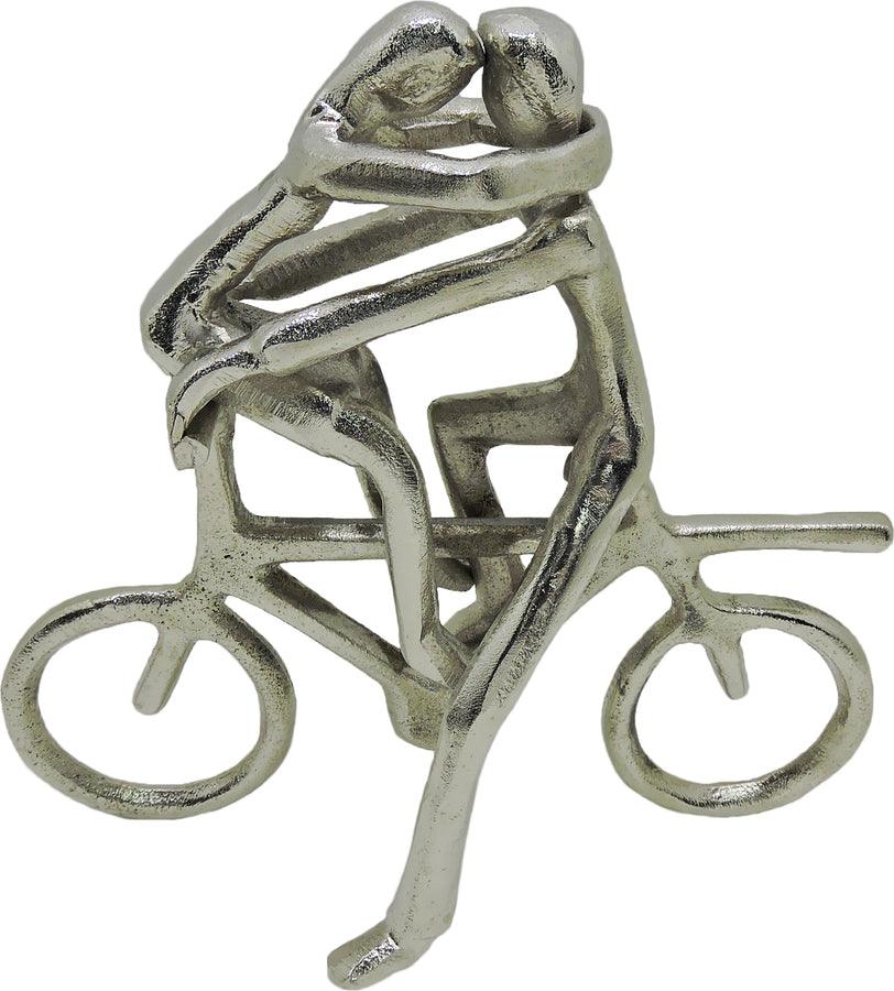 Sagebrook Home Decorative Objects - Metal, 10"H Couple On Bike, Silver