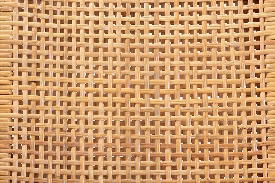 Wholesale Interiors Dining Chairs - Lesia Modern Bohemian Natural Brown Rattan and Walnut Brown Mahogany Wood 2-Piece Dining Chair Set