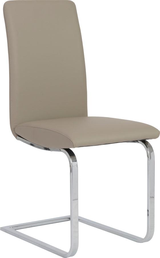 Euro Style Dining Chairs - Cinzia Dining Chair in Taupe with Chrome Legs - Set of 2