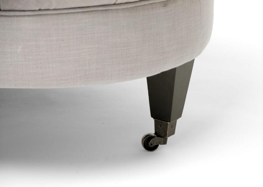 Wholesale Interiors Ottomans & Stools - Brighton Beige Linen Modern Tufted Ottoman