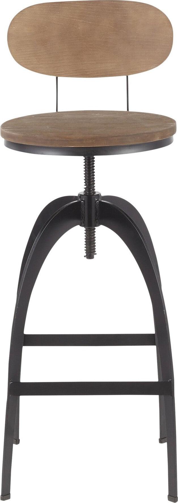 Lumisource Barstools - Dakota Mid-Back Barstool Black & Medium Brown