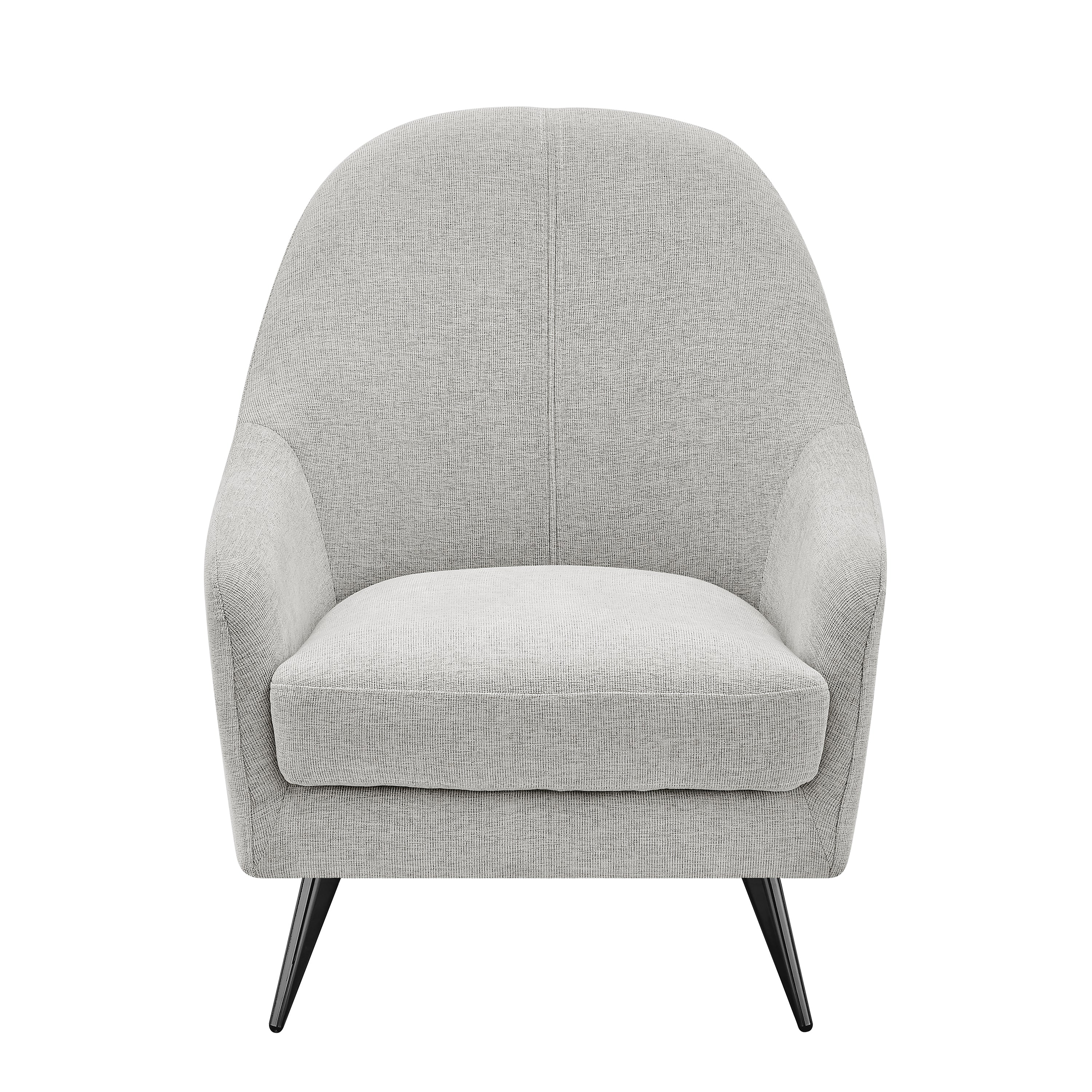 Euro Style Accent Chairs - Selene Lounge Chair in Taupe Fabric with Black Chrome Steel Legs