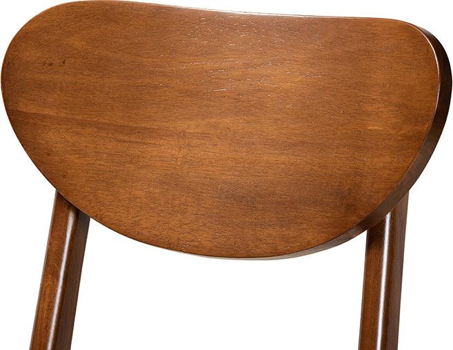Wholesale Interiors Barstools - Katya Mid-Century Modern Sand Fabric and Brown Wood 2-Piece Counter Stool Set