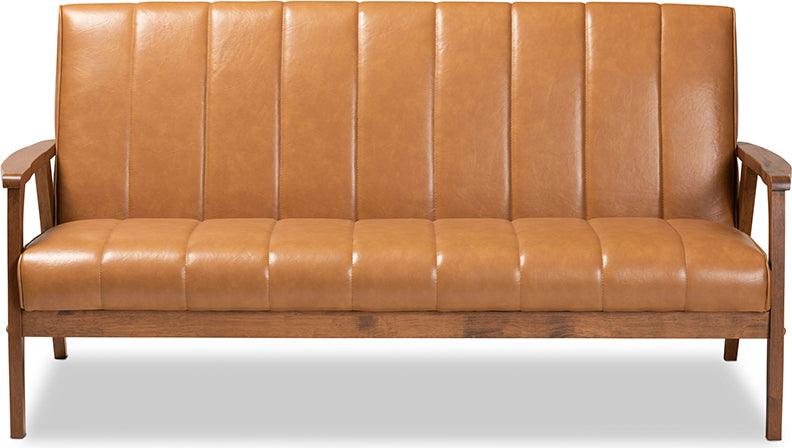 Wholesale Interiors Sofas & Couches - Nikko Faux Leather Sofa Tan