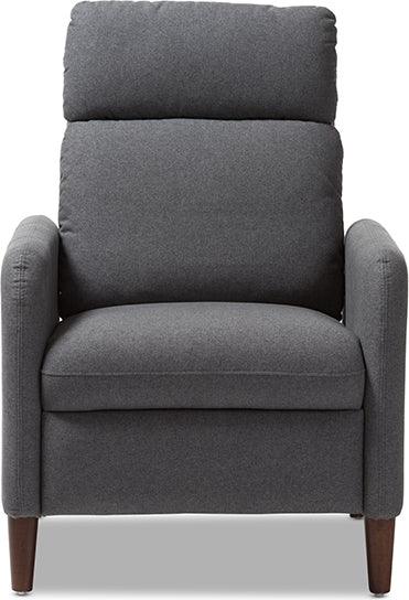 Wholesale Interiors Accent Chairs - Casanova Mid-Century Modern Grey Fabric Upholstered Lounge Chair