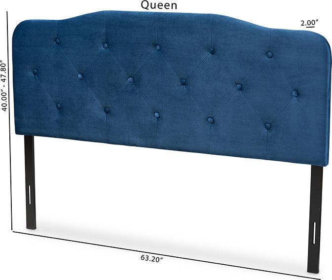 Wholesale Interiors Headboards - Gregory Modern and Contemporary Blue Velvet Full Size Headboard