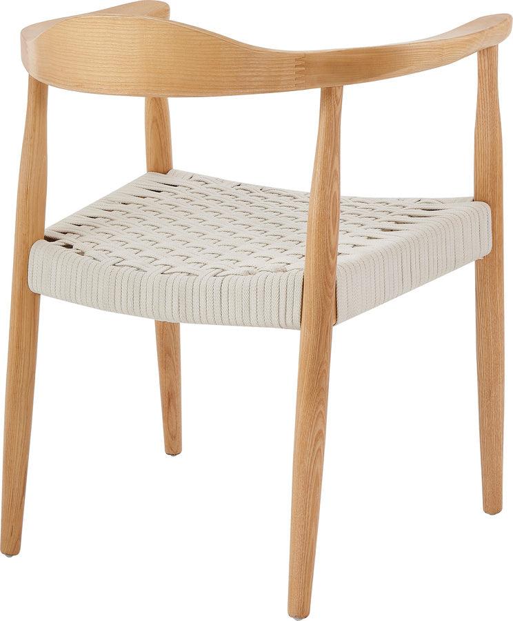 Euro Style Dining Chairs - Hannu Armchair in Natural with White Seat Rope