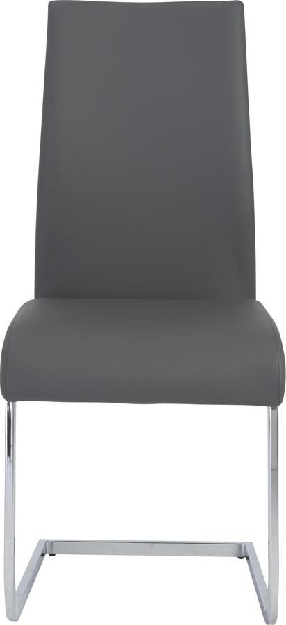 Euro Style Dining Chairs - Epifania Dining Chair in Gray with Chrome Legs - Set of 4