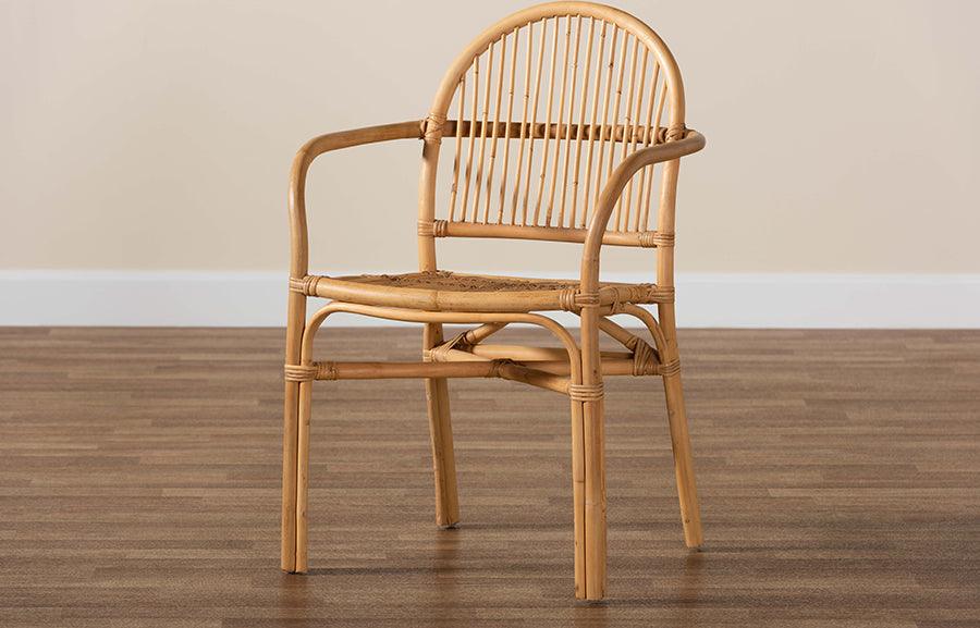 Wholesale Interiors Dining Chairs - Tugera Modern Bohemian Natural Brown Rattan Dining Chair