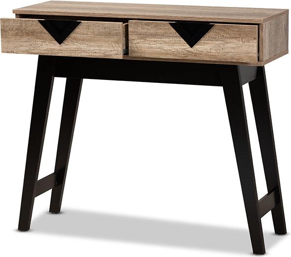 Wholesale Interiors Consoles - Wales Modern and Contemporary Light Brown Finished Wood 2-Drawer Console Table