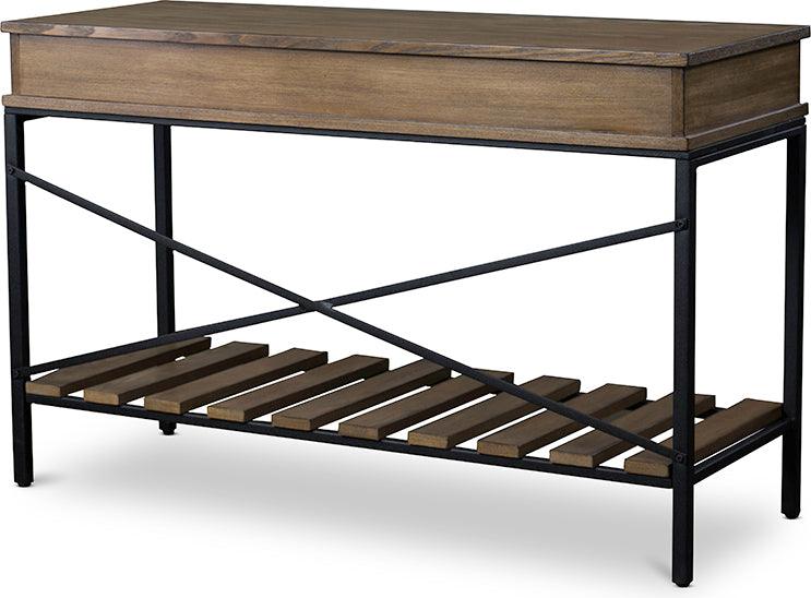Wholesale Interiors Consoles - Newcastle Wood and Metal Console Table-Criss-Cross
