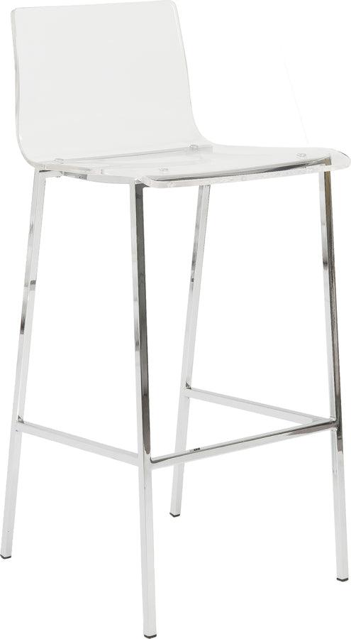 Euro Style Barstools - Chloe Bar Stool in Clear with Chrome Legs - Set of 2