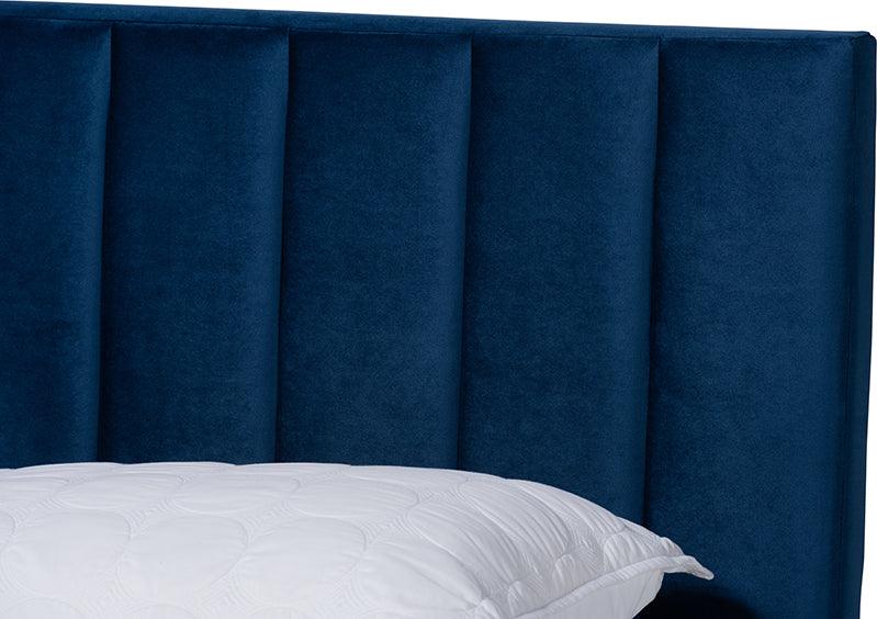 Wholesale Interiors Beds - Clare King Bed Navy Blue & Black