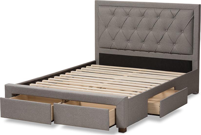 Wholesale Interiors Beds - Aurelie Queen Storage Bed Light Gray