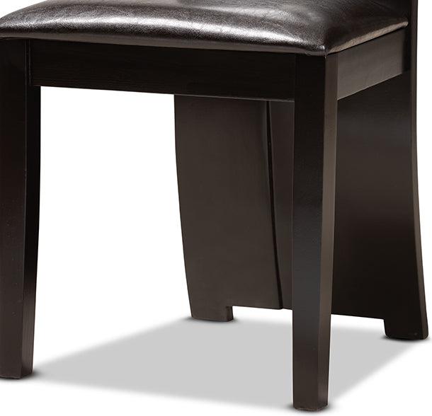 Wholesale Interiors Dining Sets - Ronda Dark Brown Faux Leather Upholstered and Dark Brown Finished Wood 5-Piece Dining Set