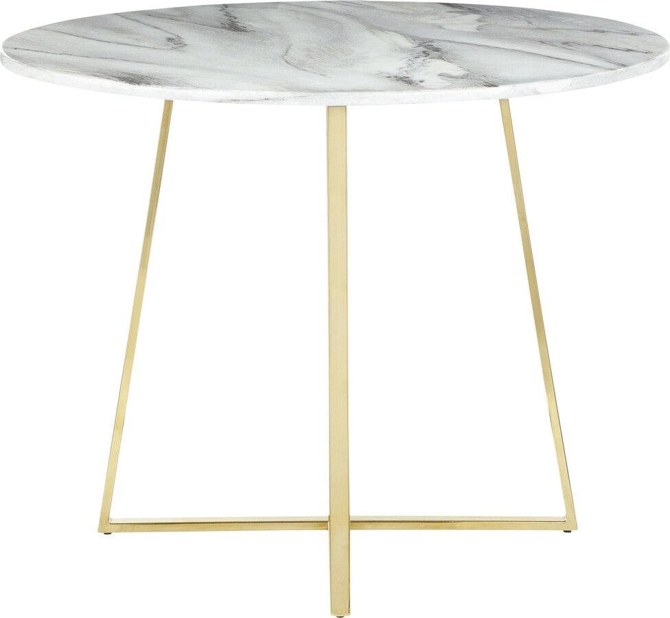 Lumisource Dining Tables - Cosmo Contemporary/Glam Dining Table in Gold Metal and White Marble Top