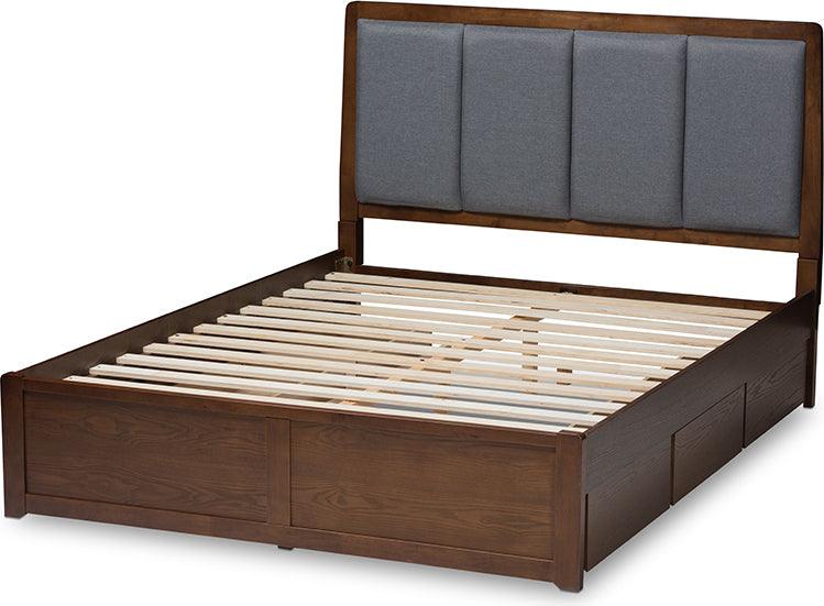Wholesale Interiors Beds - Brannigan Queen Storage Bed Gray & Walnut Brown
