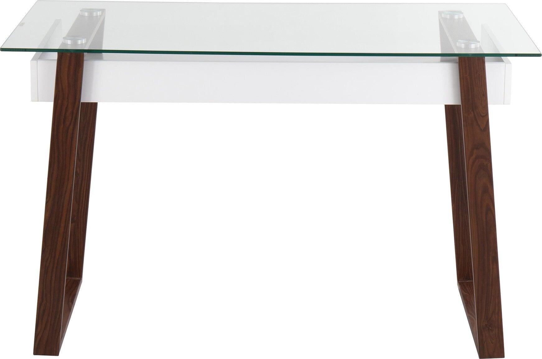 Lumisource Desks - Duke Desk Walnut & Clear