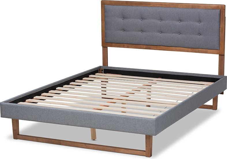 Wholesale Interiors Beds - Emele Queen Bed Dark Gray & Ash walnut