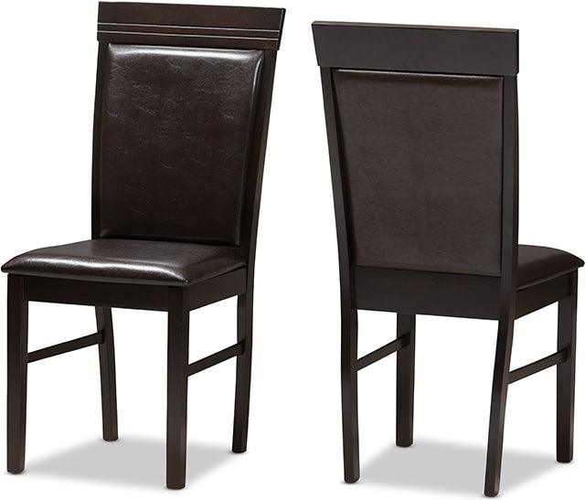 Wholesale Interiors Dining Chairs - Thea Modern and Contemporary Dark Brown Faux Leather Upholstered Dining Chair (Set of