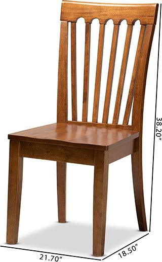 Wholesale Interiors Dining Chairs - Minette Walnut Brown Finished Wood 2-Piece Dining Chair Set
