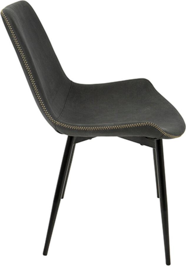 Lumisource Dining Chairs - Duke Industrial Dining Chair in Black and Grey Fabric - Set of 2