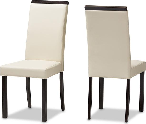 Wholesale Interiors Dining Chairs - Daveney Modern And Contemporary Cream Faux Leather Upholstered Dining Chair (Set Of 2)