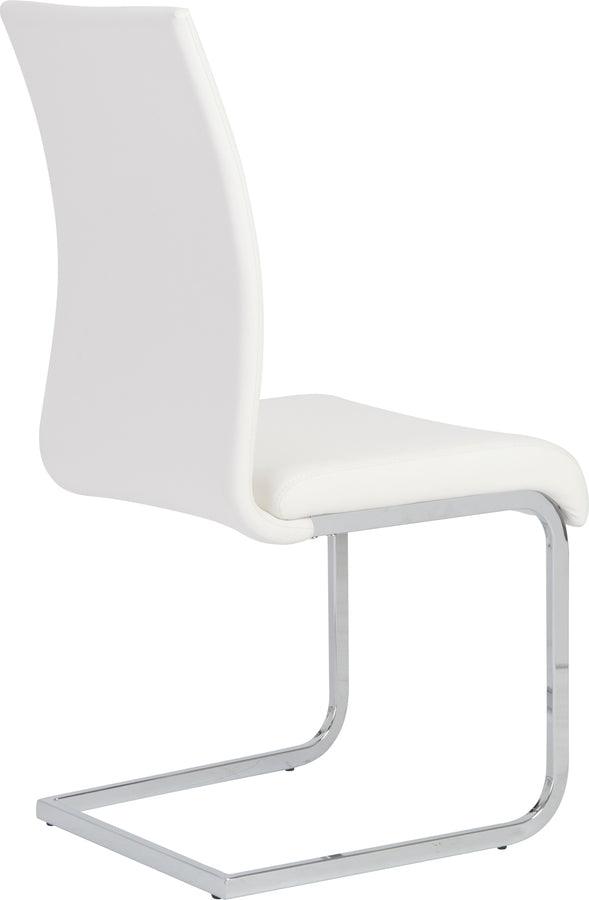 Euro Style Dining Chairs - Epifania Dining Chair in White with Chrome Legs - Set of 4