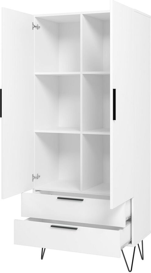 Manhattan Comfort Cabinets & Wardrobes - Beekman 67.32 Tall Cabinet in White