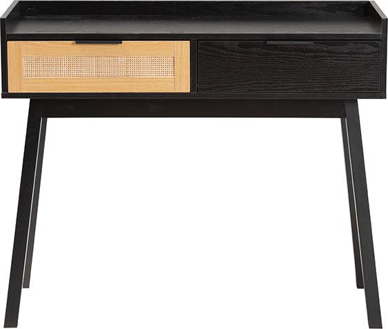 Wholesale Interiors Consoles - Kalani Two-Tone Espresso Brown and Natural Brown Finished Wood 2-Drawer Console Table