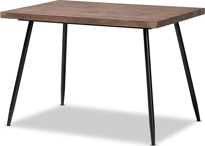 Wholesale Interiors Dining Sets - Mave Walnut Finished Wood and Black Metal 5-Piece Dining Set Walnut & Black