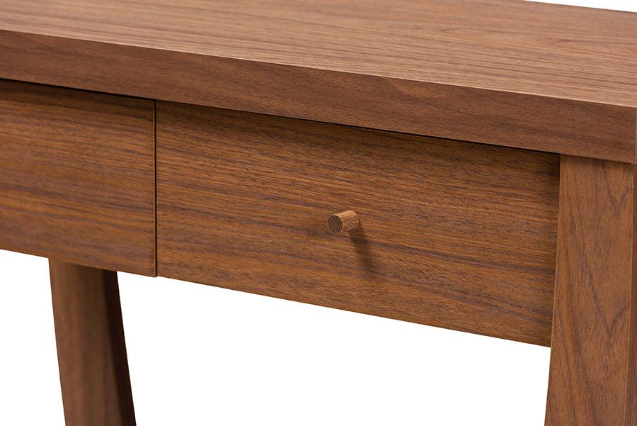 Wholesale Interiors Consoles - Capote Modern and Contemporary Walnut Brown Finished Wood 2-Drawer Console Table