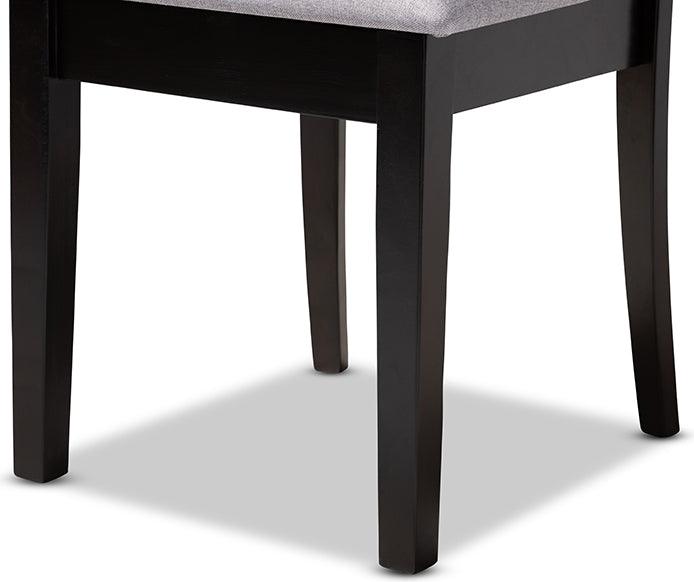 Wholesale Interiors Dining Chairs - Minette Gray Fabric Upholstered Espresso Brown Finished Wood Dining Chair Set Of 4