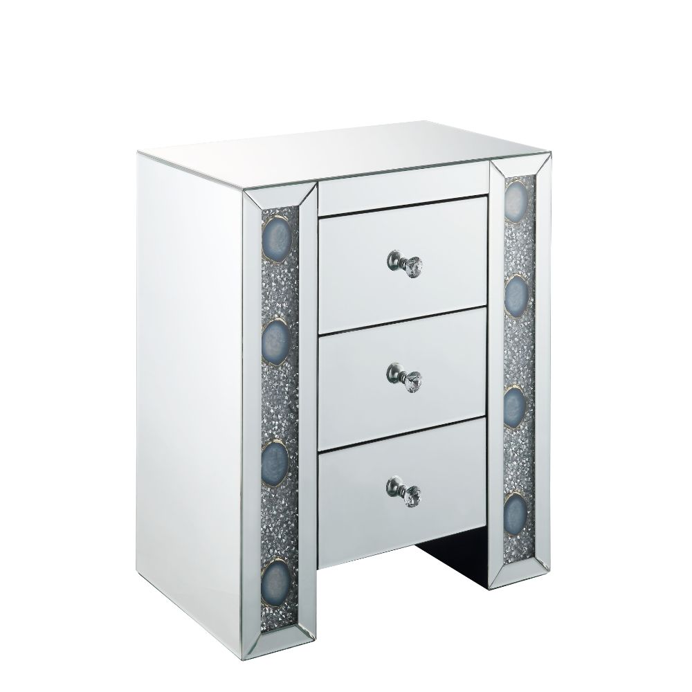 ACME Side & End Tables - ACME Sonia Accent Table Mirrored & Faux Agate