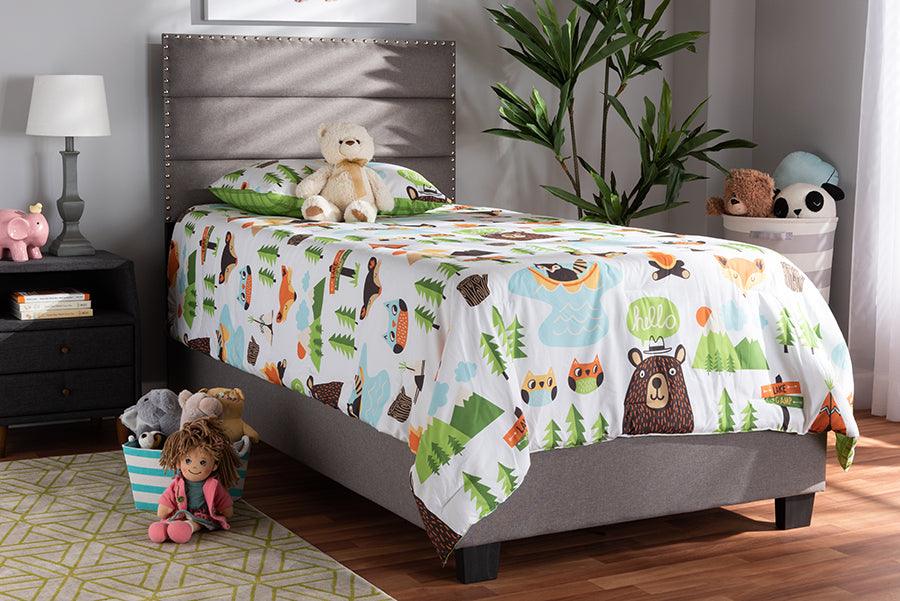 Wholesale Interiors Beds - Ansa Twin Bed Gray & Black