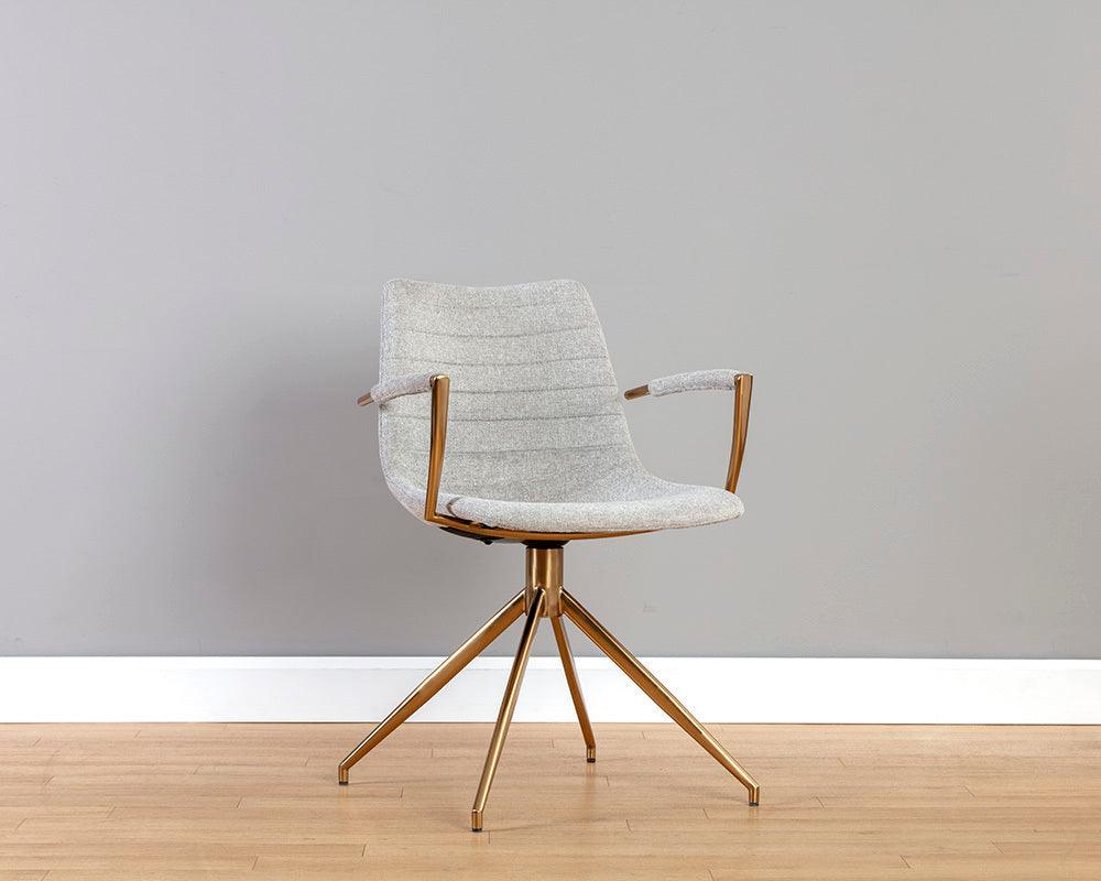SUNPAN Dining Chairs - Andres Swivel Dining Armchair - Belfast Heather Grey