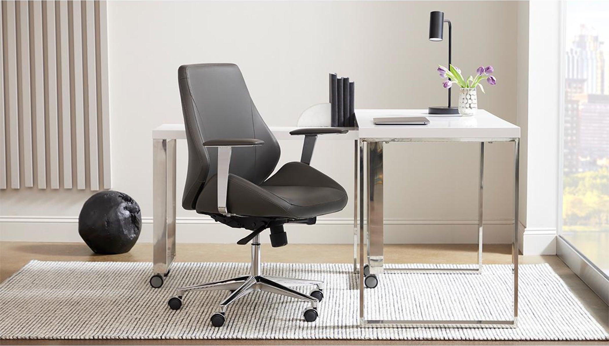 Euro Style Task Chairs - Bergen Low Back Office Chair Gray
