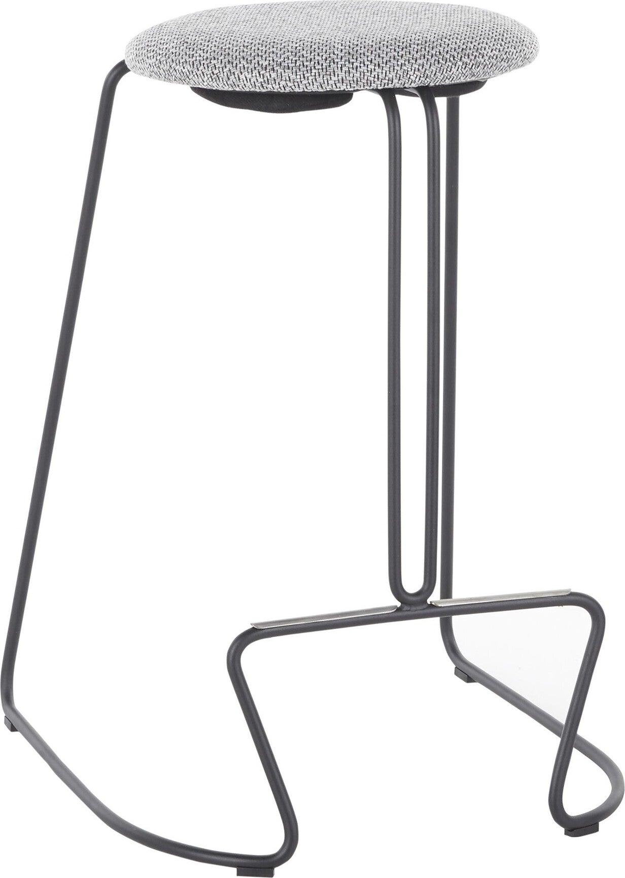 Lumisource Barstools - Finn Counter Stool (Set of 2) Black Steel & Charcoal
