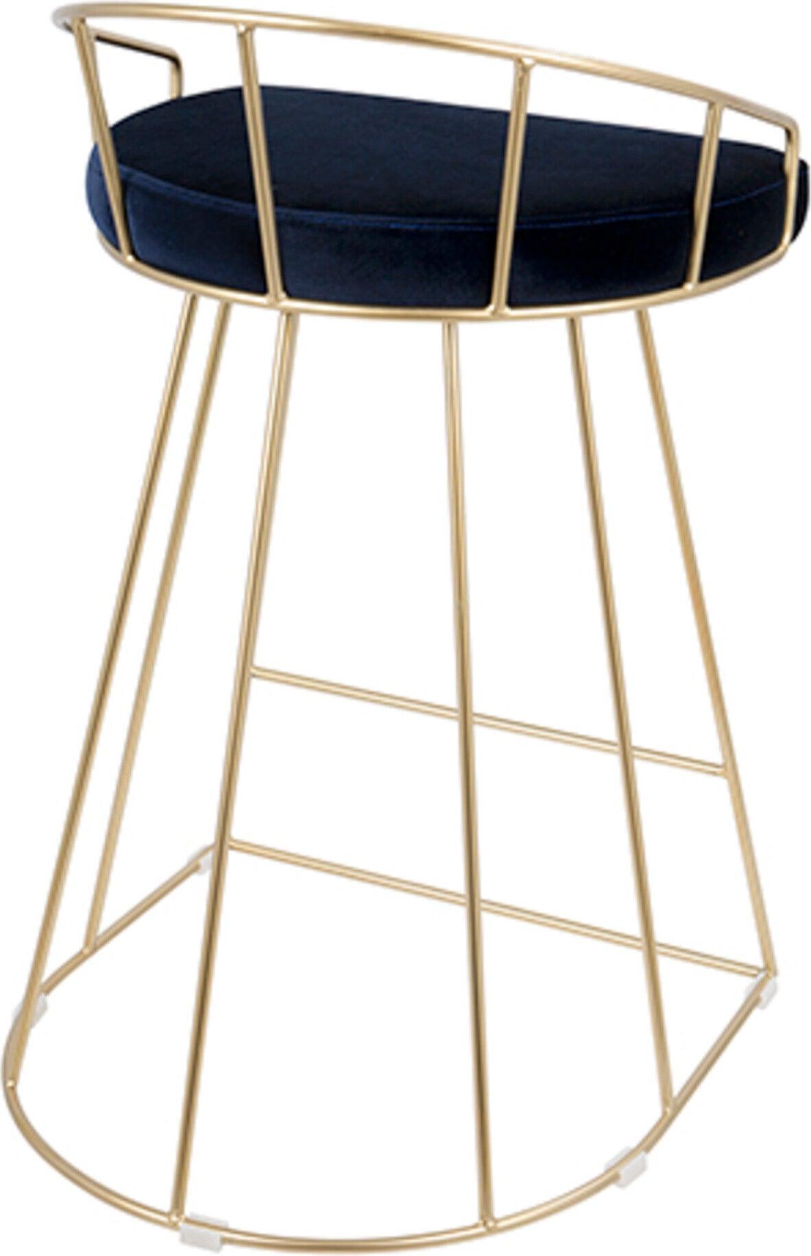 Lumisource Barstools - Canary Counter Stool Gold & Blue (Set of 2)