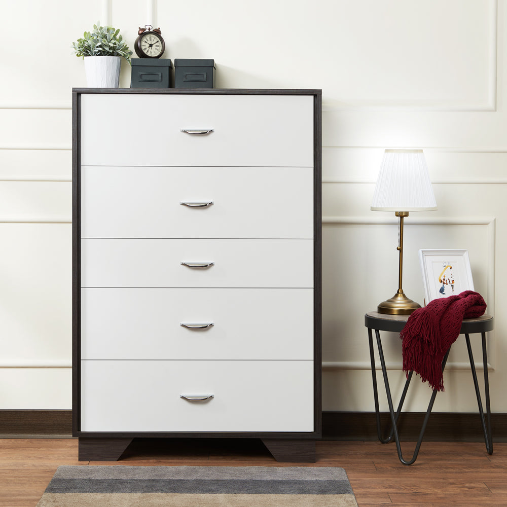 ACME Chest of Drawers - ACME Eloy Chest, White & Espresso