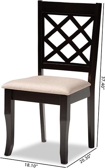 Wholesale Interiors Dining Chairs - Verner Contemporary Sand Fabric Brown Finished 2-Piece Wood Dining Chair Set