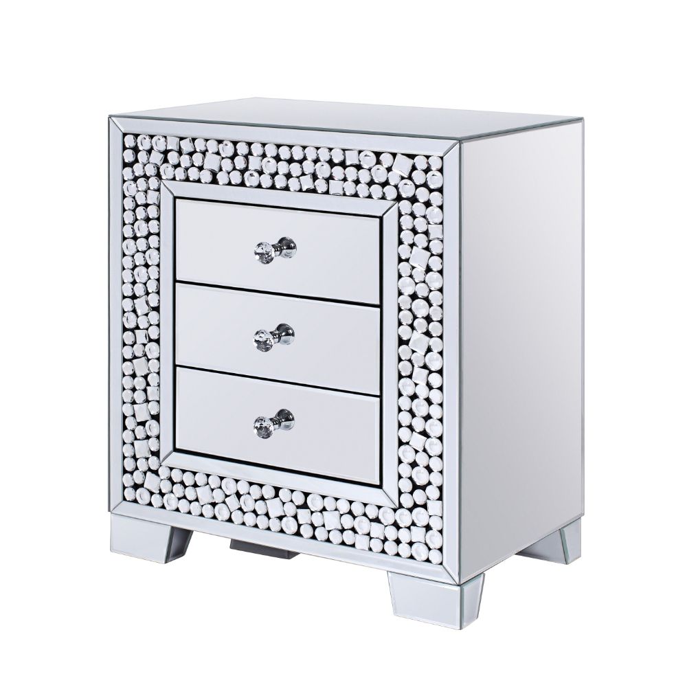 ACME Side & End Tables - ACME Kachina Accent Table, Mirrored & Faux Gems