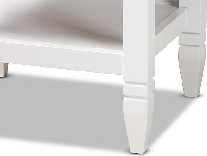 Wholesale Interiors Nightstands & Side Tables - Naomi Nightstand White & Gold