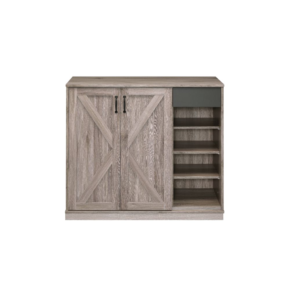 ACME Cabinets & Wardrobes - ACME Toski Cabinet, Rustic Gray Oak